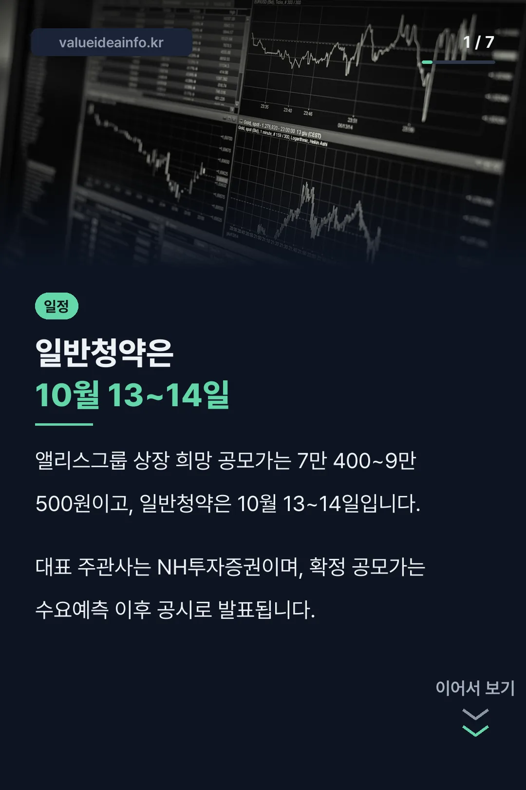 앨리스그룹 상장 일정 요약